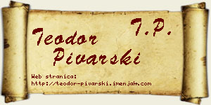 Teodor Pivarski vizit kartica